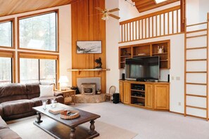 Light filled living room & loft