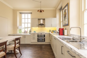 The Courtyard House ground floor: The dining kitchen with plenty of counter top space