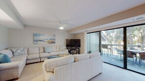 Living Room with Beach Contemporary Furniture