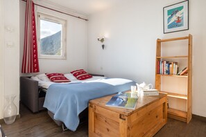 Living room with double sofa bed