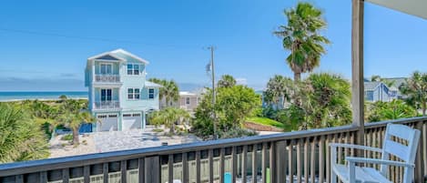 The incredible balcony overlooks your private pool and the ocean.