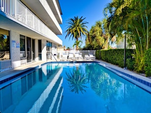 Soak up the sun at the bayside pool