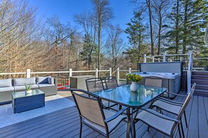 Outdoor Entertaining Space | Private Hot Tub | Living/Dining Areas
