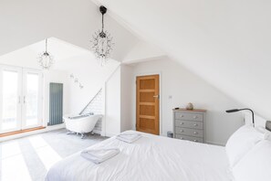 Master bedroom with bath in the room upstairs