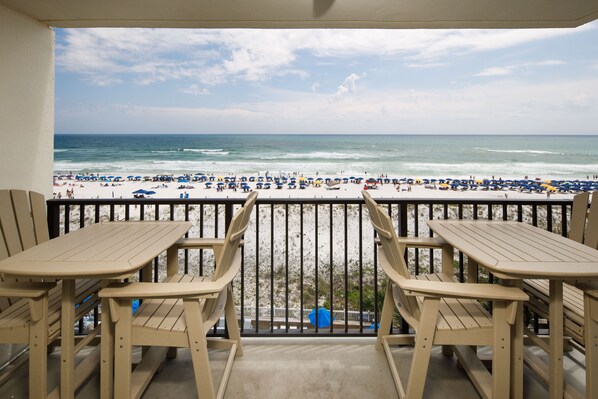 Enjoy the private Gulf Front balcony