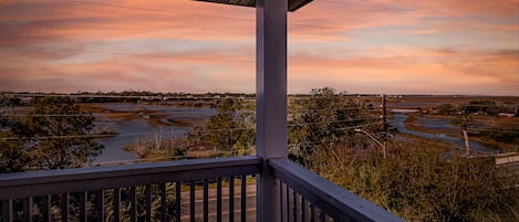 Sunset view from the 3rd floor guest bedroom balcony