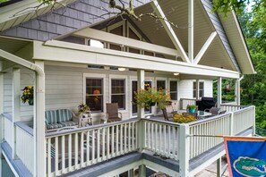 Exterior of home - Upper level deck with sitting area