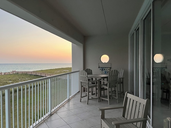 Sunset from the balcony! New balcony furniture!