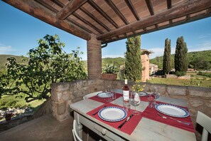 The lovely terrace of our apartment "Fico"