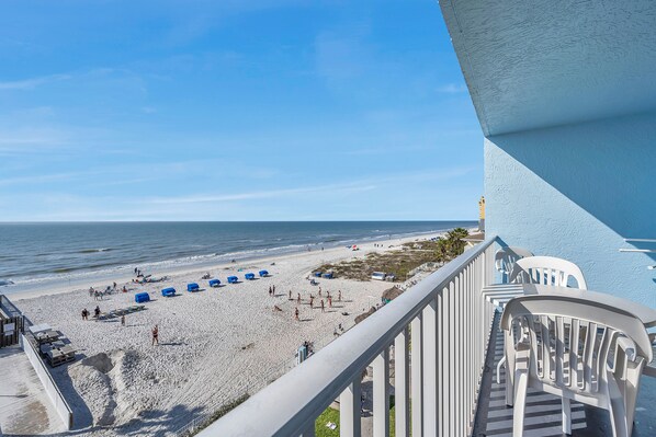 JC Resorts - Vacation Rental - Sand Dollar 404 -Indian Shores - Beach View from Balcony