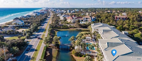 Aerial View - Steps from the Beach!