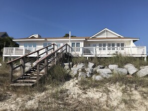 Large deck for all to enjoy with hot tub, gas grill and seating for all!