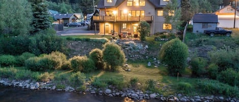 View of the house from across the river.