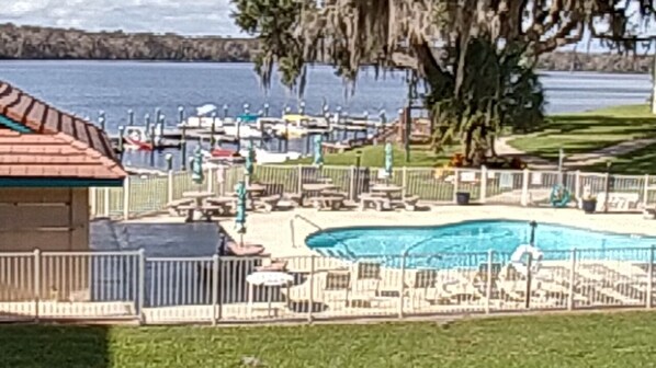 View from Sunroon overlooking pool and St. Johns River