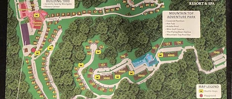 Smoky Mountain Resort, Spa,  & Water Park Map (My Condos are  #154 - #174)