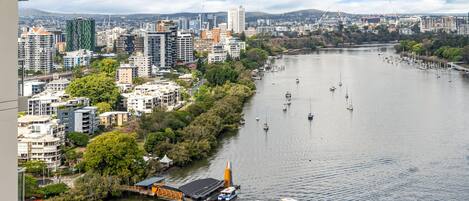 Amazing views of the Brisbane River and City from the apartment