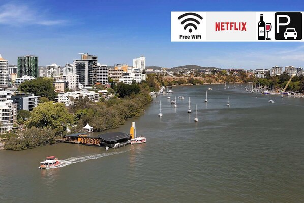 Amazing views of the Brisbane River and City from the apartment