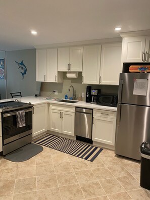 Newly renovated kitchen with appliances 