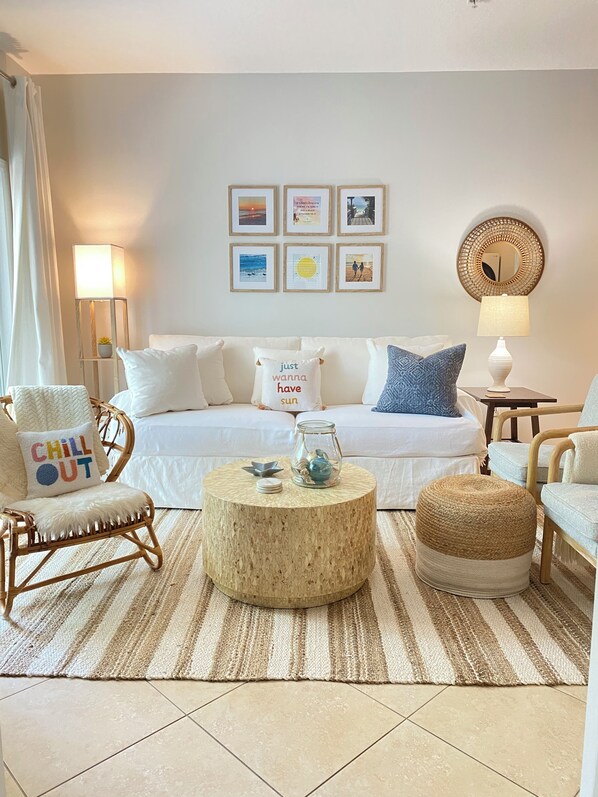 Updated & Quality Furniture so you can relax and enjoy! Queen Sleeper Sofa :)