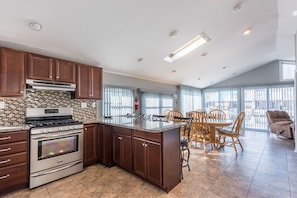 Kitchen and Dining area with views of Lagoon