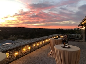 Spectacular sunsets from Amenity Barn front patio