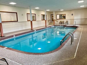 Our Heated Indoor Pool and Hot Tub in our Lower Level Club Area