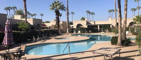 The unit at the far end of the pool is ours, with a private gate to pool and spa