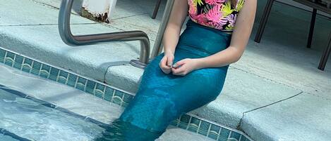Mermaids have been seen in our pool. 