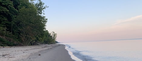 View of the private beach. 