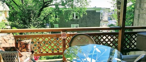 This terrace gets the morning sun.