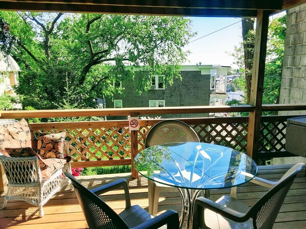 This terrace gets the morning sun.