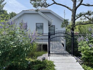 Front entrance in bloom