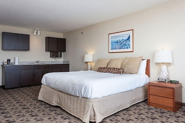 This great unit comes with a TV, Wifi, and coffee maker!