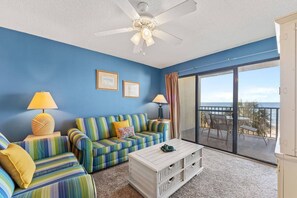 Living room with sleeper sofa.