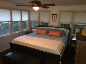 Master bedroom - Cali King bed with memory foam! Sleep like a baby.