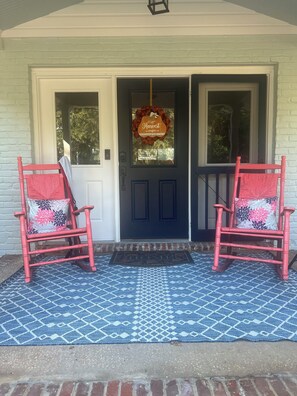 Perfect front porch to enjoy your morning coffee or evening cocktail