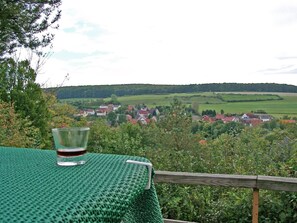 Terras. uitzicht vanaf het terras