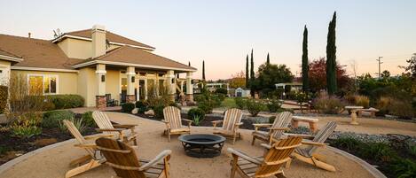 Fire pit in the backyard
