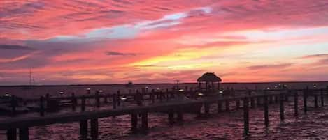 Sunset on the bay. No filter! Taken from the condo marina.