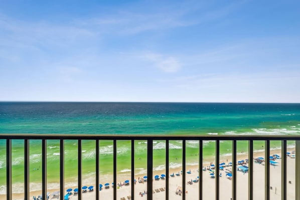 Stunning view of the Gulf from balcony.