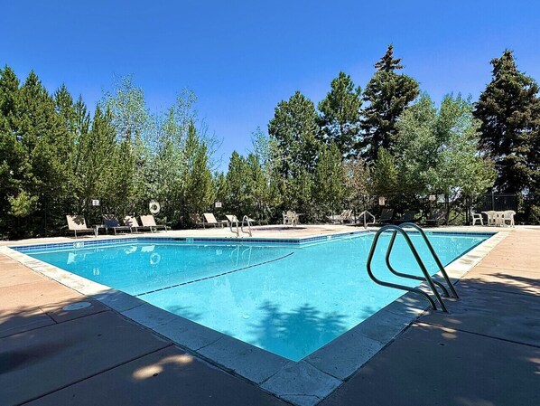 Surrounded by lush natural foliage, our pool and hot tub offer a private, peaceful escape in the heart of the mountains