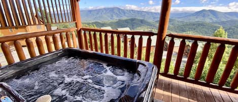 Balcony hot tub with epic views