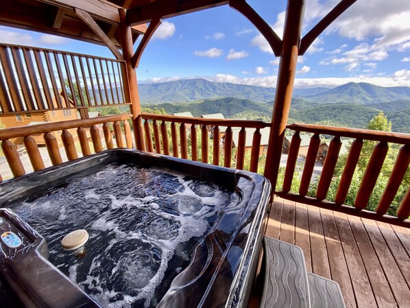 Balcony hot tub with epic views