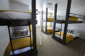 Bunk Room with 6 twin beds and private bathroom