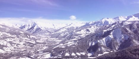 Vue du balcon en hiver