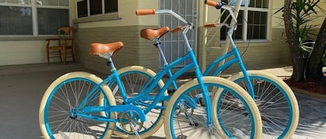 Welcome to Gulfport! Enjoy our town with these cruiser bikes!!!