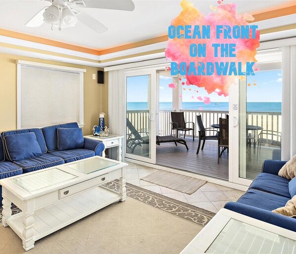 Living area at Ocean City Boardwalk Suites N-2