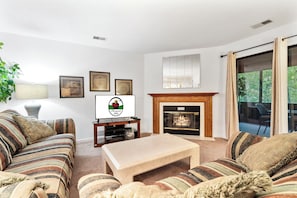 Living Room - Cable TV/DVD, Sofa Bed, Seasonal Fireplace