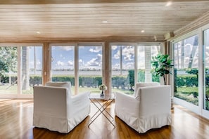 Living Room looking out on the Intracoastal Waters