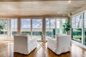 Living Room looking out on the Intracoastal Waters